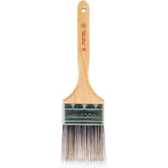 Wooster Brush - 3" Flat Nylon/Polyester Sash Brush - 3-3/16" Bristle Length, 7.88" Maple Fluted Handle - Industrial Tool & Supply