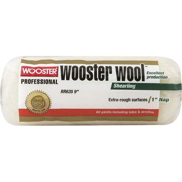 Wooster Brush - 1" Nap, 9" Wide Paint Roller - Rough Texture, Lambswool - Industrial Tool & Supply