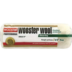 Wooster Brush - 3/4" Nap, 9" Wide Paint Roller - Rough Texture, Lambswool - Industrial Tool & Supply