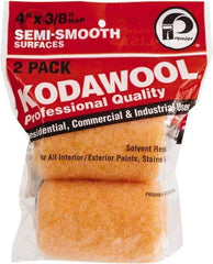 Premier Paint Roller - 3/8" Nap, 4" Wide Paint Roller Cover - Semi-Smooth Texture, Polyester & Wool - Industrial Tool & Supply