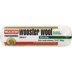 Wooster Brush - 1/2" Nap, 9" Wide Paint Roller - Semi-Rough Texture, Lambswool - Industrial Tool & Supply