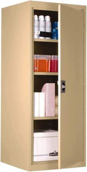 Sandusky Lee - 4 Shelf Locking Storage Cabinet - Steel, 24" Wide x 24" Deep x 60" High, Tropic Sand - Industrial Tool & Supply
