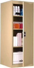 Sandusky Lee - 4 Shelf Locking Storage Cabinet - Steel, 24" Wide x 24" Deep x 60" High, Tropic Sand - Industrial Tool & Supply