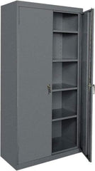 Sandusky Lee - 5 Shelf Locking Storage Cabinet - Steel, 36" Wide x 24" Deep x 78" High, Charcoal Gray - Industrial Tool & Supply