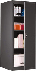 Sandusky Lee - 4 Shelf Locking Storage Cabinet - Steel, 24" Wide x 24" Deep x 60" High, Charcoal Gray - Industrial Tool & Supply