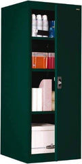 Sandusky Lee - 4 Shelf Locking Storage Cabinet - Steel, 24" Wide x 24" Deep x 60" High, Forest Green - Industrial Tool & Supply