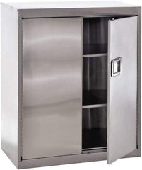 Sandusky Lee - 3 Shelf Locking Storage Cabinet - Stainless Steel, 36" Wide x 18" Deep x 42" High - Industrial Tool & Supply