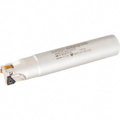 Iscar - 16mm Cut Diam, 5mm Max Depth of Cut, 16mm Shank Diam, 150mm OAL, Indexable Square Shoulder Helical End Mill - HM390 TCKT 0703PCTR Inserts, Cylindrical Shank, 90° Lead Angle, Through Coolant, Series HeliIQMill - Industrial Tool & Supply