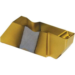 Tool-Flo - 3125FLGD P Grade GP3R, 3.18mm Cutting Width Carbide Grooving Insert - 1/4" Max Depth of Cut, Left Hand, 0.005 to 0.01" Corner Radius, TiN Finish - Industrial Tool & Supply