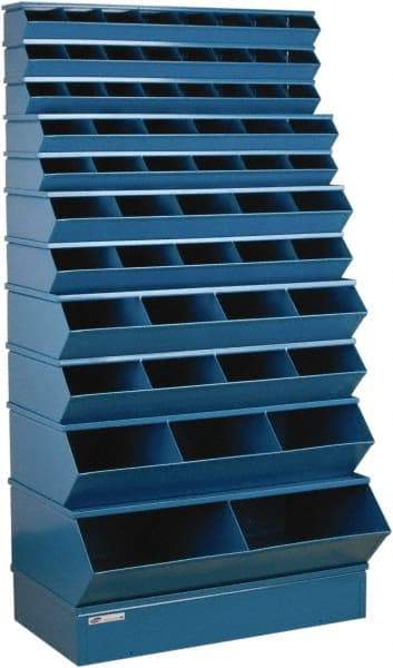 Stackbin - 11 Bin, Shelving Unit with Openings & Base - 37" Wide x 76" High - Industrial Tool & Supply