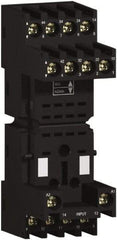 Schneider Electric - 250 Volt, 10 Amp, Flat Relay Socket - DIN Rail Mount, Panel Mount, IP20, Box Lug Mixed Terminal - Industrial Tool & Supply
