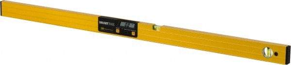 Smart Tool - 48" Long 2 Vial Box Beam Level - Aluminum, Yellow, 1 Level & 1 Plumb Vials - Industrial Tool & Supply