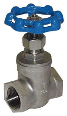 Legend Valve - 1-1/4" Pipe, Threaded Stainless Steel Solid Wedge Stem Gate Valve - 600 WOG, 125 WSP - Industrial Tool & Supply