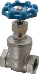 Legend Valve - 3/4" Pipe, Threaded Stainless Steel Solid Wedge Stem Gate Valve - 600 WOG, 125 WSP - Industrial Tool & Supply