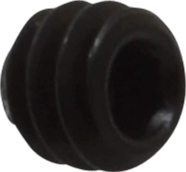 Value Collection - #6-32 UNC, 1/8" OAL, Knurled Cup Point Set Screw - Grade 8 Alloy Steel, 1/16" Key - Industrial Tool & Supply