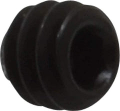 Value Collection - #6-32 UNC, 1/8" OAL, Knurled Cup Point Set Screw - Grade 8 Alloy Steel, 1/16" Key - Industrial Tool & Supply