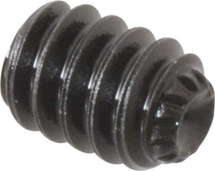 Value Collection - #6-32 UNC, 3/16" OAL, Knurled Cup Point Set Screw - Grade 8 Alloy Steel, 1/16" Key - Industrial Tool & Supply