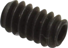 Value Collection - #6-32 UNC, 1/4" OAL, Knurled Cup Point Set Screw - Grade 8 Alloy Steel, 1/16" Key - Industrial Tool & Supply