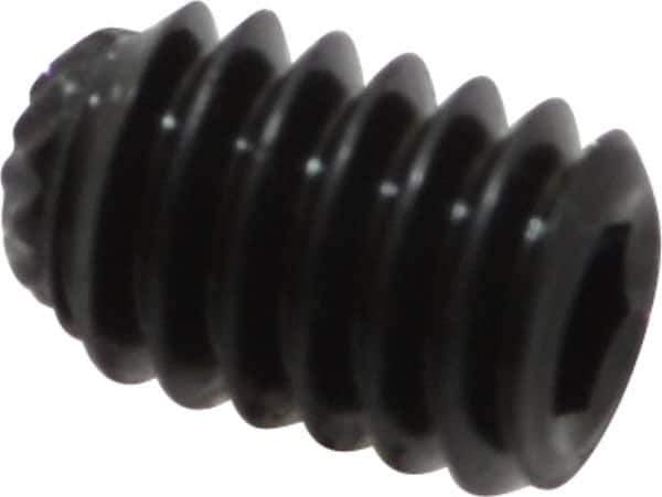 Value Collection - #8-32 UNC, 1/4" OAL, Knurled Cup Point Set Screw - Grade 8 Alloy Steel, 5/64" Key - Industrial Tool & Supply