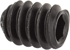 Value Collection - #10-24 UNC, 1/4" OAL, Knurled Cup Point Set Screw - Grade 8 Alloy Steel, 3/32" Key - Industrial Tool & Supply