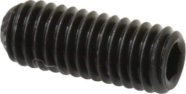 Value Collection - #10-32 UNF, 1/2" OAL, Knurled Cup Point Set Screw - Grade 8 Alloy Steel, 3/32" Key - Industrial Tool & Supply