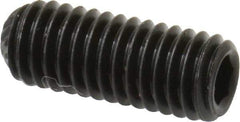 Value Collection - #10-32 UNF, 1/2" OAL, Knurled Cup Point Set Screw - Grade 8 Alloy Steel, 3/32" Key - Industrial Tool & Supply