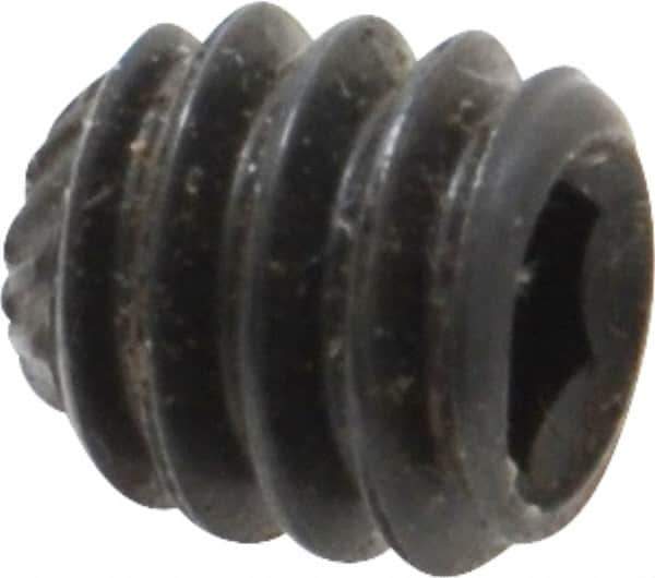 Value Collection - 1/4-20 UNC, 1/4" OAL, Knurled Cup Point Set Screw - Grade 8 Alloy Steel, 1/8" Key - Industrial Tool & Supply