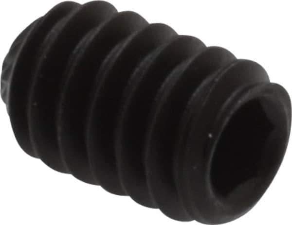 Value Collection - 1/4-20 UNC, 3/8" OAL, Knurled Cup Point Set Screw - Grade 8 Alloy Steel, 1/8" Key - Industrial Tool & Supply