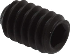Value Collection - 1/4-20 UNC, 3/8" OAL, Knurled Cup Point Set Screw - Grade 8 Alloy Steel, 1/8" Key - Industrial Tool & Supply