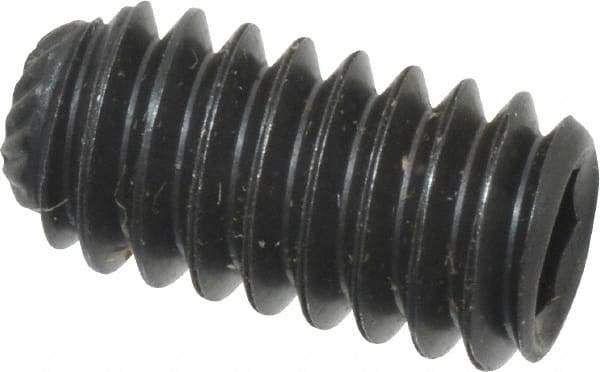 Value Collection - 1/4-20 UNC, 1/2" OAL, Knurled Cup Point Set Screw - Grade 8 Alloy Steel, 1/8" Key - Industrial Tool & Supply