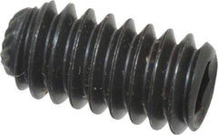 Value Collection - 1/4-20 UNC, 1/2" OAL, Knurled Cup Point Set Screw - Grade 8 Alloy Steel, 1/8" Key - Industrial Tool & Supply
