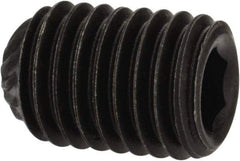 Value Collection - 1/4-28 UNF, 3/8" OAL, Knurled Cup Point Set Screw - Grade 8 Alloy Steel, 1/8" Key - Industrial Tool & Supply