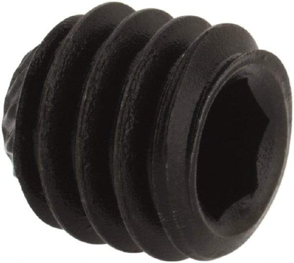 Value Collection - 5/16-18 UNC, 5/16" OAL, Knurled Cup Point Set Screw - Grade 8 Alloy Steel, 5/32" Key - Industrial Tool & Supply