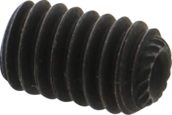 Value Collection - 5/16-18 UNC, 1/2" OAL, Knurled Cup Point Set Screw - Grade 8 Alloy Steel, 5/32" Key - Industrial Tool & Supply