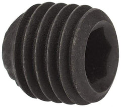 Value Collection - 5/16-24 UNF, 5/16" OAL, Knurled Cup Point Set Screw - Grade 8 Alloy Steel, 5/32" Key - Industrial Tool & Supply