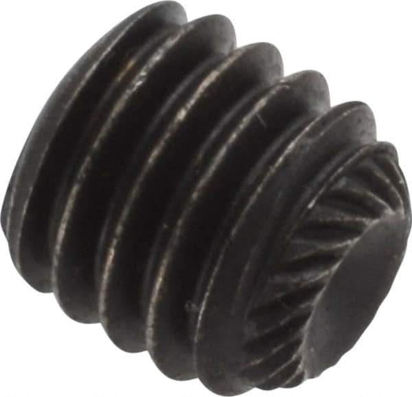 Value Collection - 3/8-16 UNC, 3/8" OAL, Knurled Cup Point Set Screw - Grade 8 Alloy Steel, 3/16" Key - Industrial Tool & Supply