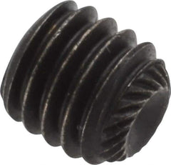 Value Collection - 3/8-16 UNC, 3/8" OAL, Knurled Cup Point Set Screw - Grade 8 Alloy Steel, 3/16" Key - Industrial Tool & Supply