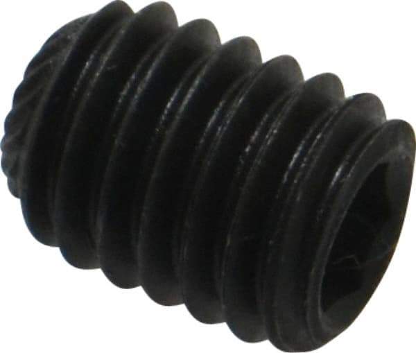 Value Collection - 3/8-16 UNC, 1/2" OAL, Knurled Cup Point Set Screw - Grade 8 Alloy Steel, 3/16" Key - Industrial Tool & Supply