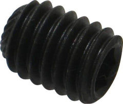 Value Collection - 3/8-16 UNC, 1/2" OAL, Knurled Cup Point Set Screw - Grade 8 Alloy Steel, 3/16" Key - Industrial Tool & Supply