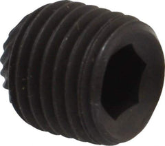 Value Collection - 3/8-24 UNF, 3/8" OAL, Knurled Cup Point Set Screw - Grade 8 Alloy Steel, 3/16" Key - Industrial Tool & Supply