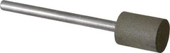 Made in USA - 3/8" Head Diam x 1/2" Head Thickness CBN Grinding Pin - 1/8" Shank Diam x 1-1/2" Shank Length, Very Fine Grade, 150 Grit - Industrial Tool & Supply