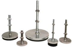 Gibraltar - 3/8-16 Bolt Thread, Studded Pivotal Stud Mount Leveling Pad & Mount - 1,500 Max Lb Capacity, 2" Base Diam - Industrial Tool & Supply