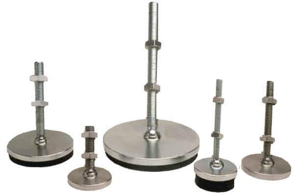 Gibraltar - 3/4-10 Bolt Thread, Studded Pivotal Stud Mount Leveling Pad & Mount - 6,000 Max Lb Capacity, 4" Base Diam - Industrial Tool & Supply