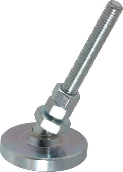 Gibraltar - 3/8-16 Bolt Thread, Studded Pivotal Stud Mount Leveling Pad & Mount - 2,000 Max Lb Capacity, 2" Base Diam - Industrial Tool & Supply