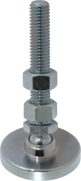 Gibraltar - 1/2-13 Bolt Thread, Studded Pivotal Stud Mount Leveling Pad & Mount - 3,500 Max Lb Capacity, 2" Base Diam - Industrial Tool & Supply