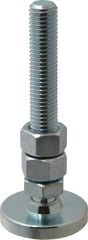 Gibraltar - 5/8-11 Bolt Thread, Studded Pivotal Stud Mount Leveling Pad & Mount - 5,000 Max Lb Capacity, 2" Base Diam - Industrial Tool & Supply