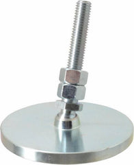 Gibraltar - 1/2-13 Bolt Thread, Studded Pivotal Stud Mount Leveling Pad & Mount - 3,500 Max Lb Capacity, 4" Base Diam - Industrial Tool & Supply