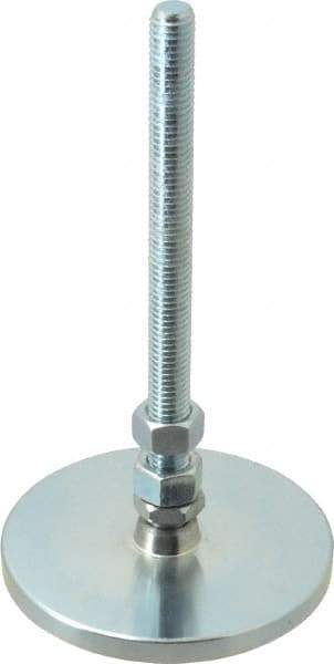 Gibraltar - 1/2-13 Bolt Thread, Studded Pivotal Stud Mount Leveling Pad & Mount - 3,500 Max Lb Capacity, 4" Base Diam - Industrial Tool & Supply