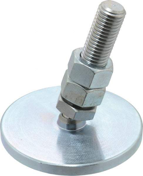 Gibraltar - 3/4-10 Bolt Thread, Studded Pivotal Stud Mount Leveling Pad & Mount - 6,000 Max Lb Capacity, 4" Base Diam - Industrial Tool & Supply