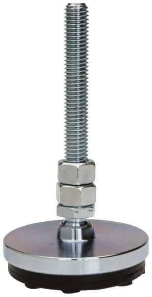 Gibraltar - 1/2-13 Bolt Thread, Studded Pivotal Stud Mount Leveling Pad & Mount - 3,000 Max Lb Capacity, 3" Base Diam - Industrial Tool & Supply